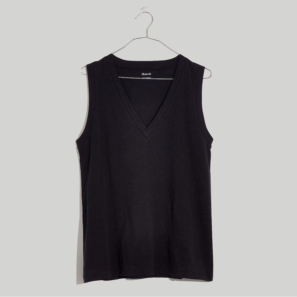 Madewell black Whisper Cotton V-Neck Tank